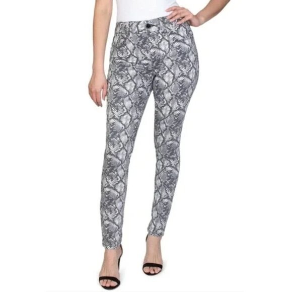 Seven7 Tummyless High Rise Skinny Snake Print Jeans Size 10 - Picture 1 of 13